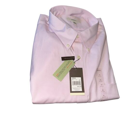 Vintage 2003 Merona Men’s Dress Shirt XXL Pink Button Down Wrinkle Resist Office - Picture 3 of 3